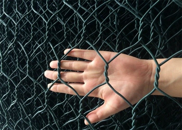 Foldable Reno Gabion Wire Mesh Green Color Pvc Coated Wire Mesh