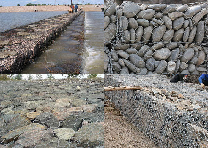 Green Anti Rust Gabion Wall Baskets High Security For Gabion Wall